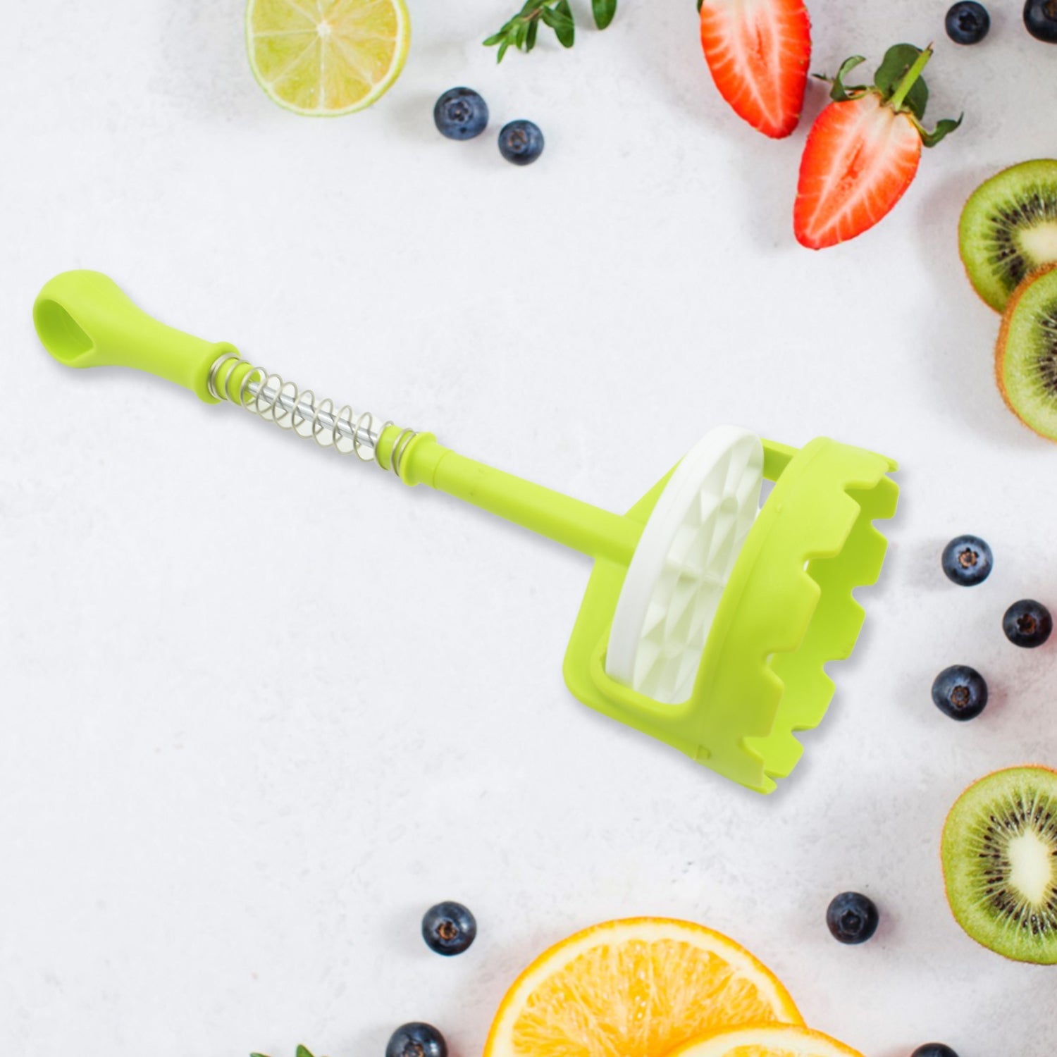 5768 Multi Functional One-Handed Plastic Manual Mashed Potatoes Masher, Mash Sweet Potato Masher with Comfort Grip and Stainless-Steel Spring Design for Nonstick Pans (1 Pc) 5768 Multi Functional One-Handed Plastic Manual Mashed Potatoes Masher, Mash Sweet Potato Masher with Comfort Grip and Stainless-Steel Spring Design for Nonstick Pans (1 Pc)
